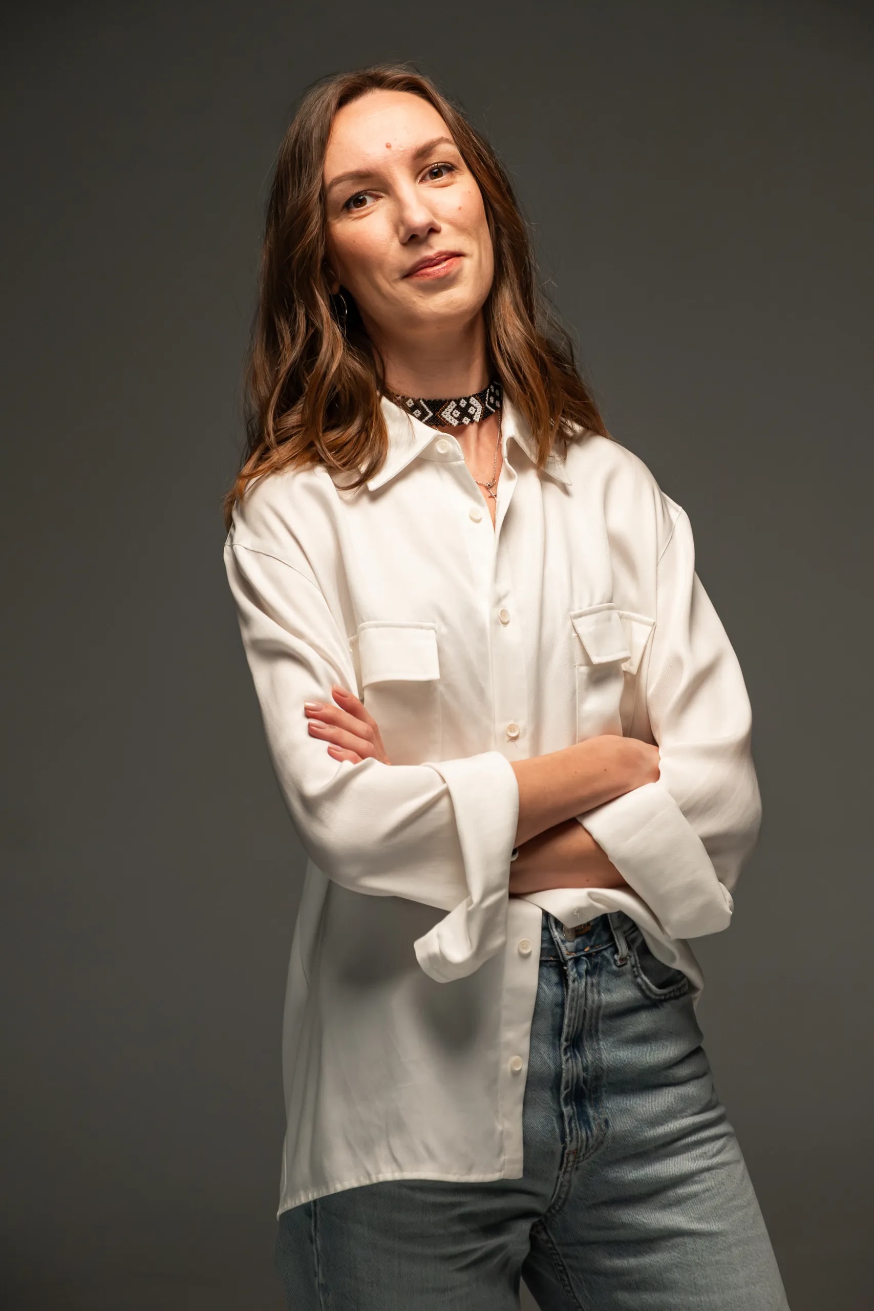 Portrait of Mariia Idolova, Head Sample Maker and Fit Specialist, engineering structural knit and crochet pattern solutions from sketches